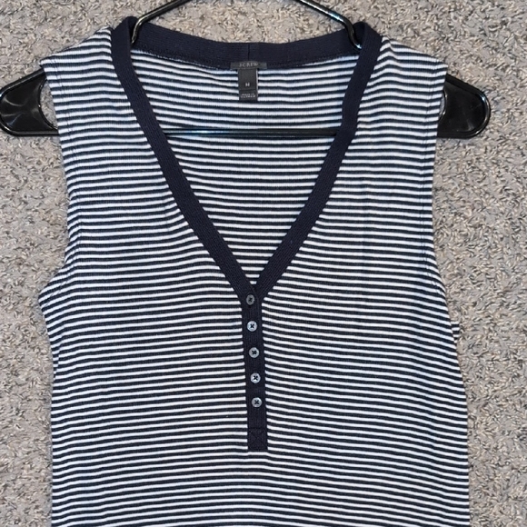 J. Crew Navy blue and White Striped Midi Dress - Picture 4 of 4